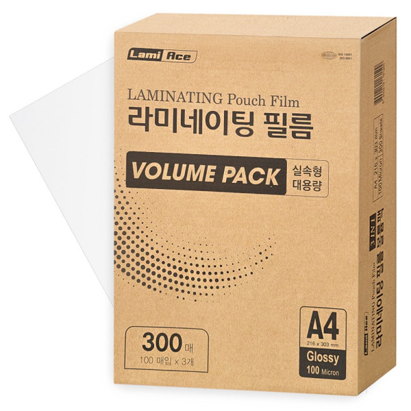 라미에이스 볼륨팩 대용량 라미네이팅 필름 100mic A4 300매
