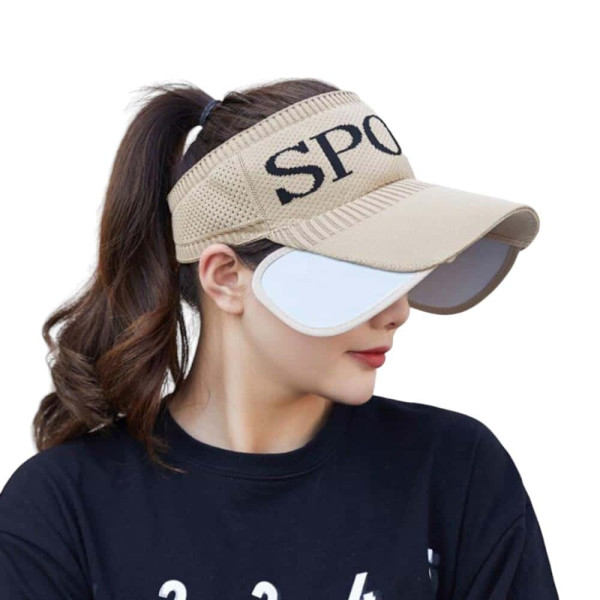 여성용 여름 스포츠 썬캡 베이지