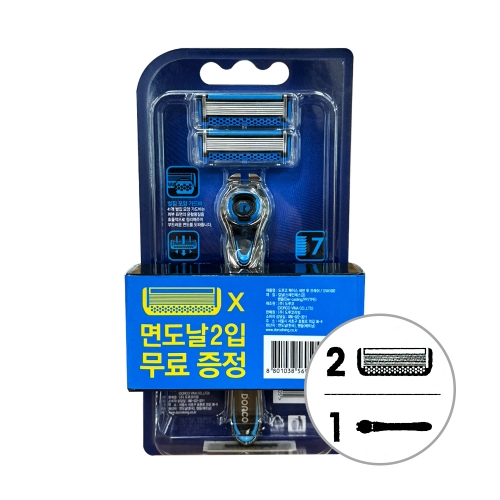 도루코 페이스 세븐투 면도기 기획세트 1호 핸들1 면도날2
