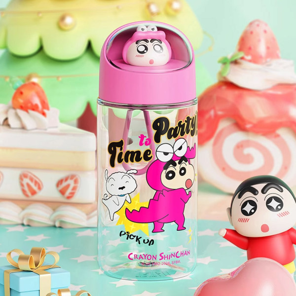 짱구 우주캡슐 트라이탄 물병 500ml-핑크