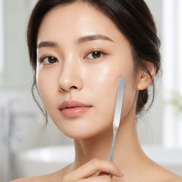 메이크업 스파츌라 케이스 스틸 파운데이션 크림 균일 도포 믹싱 팔레트