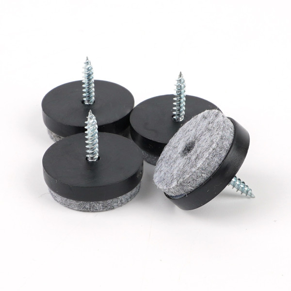 4P 원형 나사형 소음방지 패드 28mm - 블랙