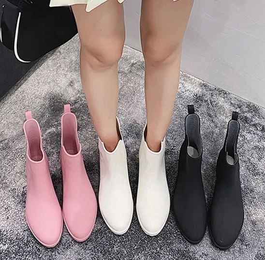 여성 3cm 첼시 앵클 레인부츠 반장화 발목 패션 고무장화