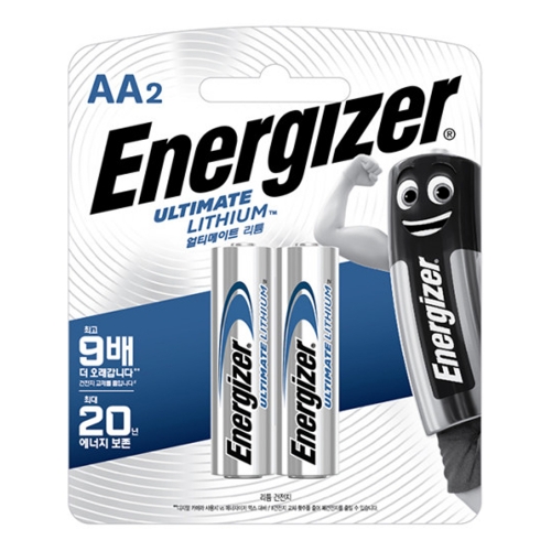 에너자이저 얼티메이트 리튬 건전지 AA L91BP2 2개입 일회용 건전지