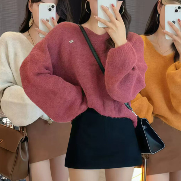 여성 간절기 기본 예쁜 봄 니트 긴팔 티