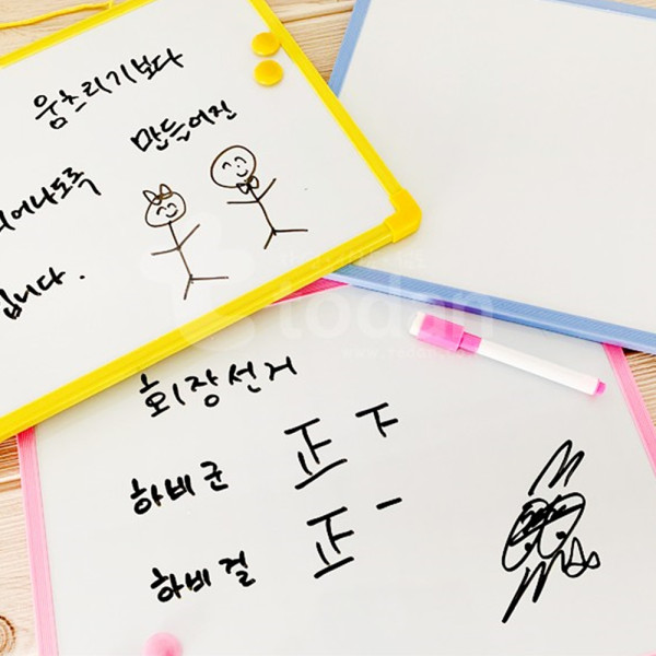 (TD) 화이트 보드판(소) (35x25cm) (랜덤색상)