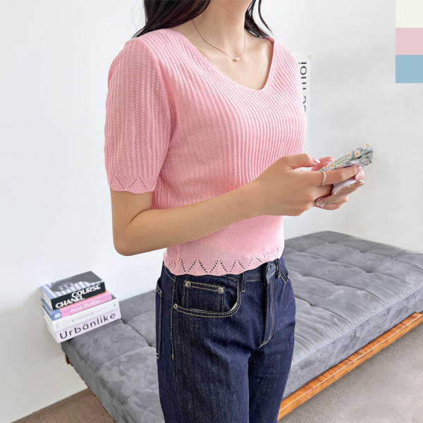 2L-CBB 1066 여자쿨썸머브이반팔니트