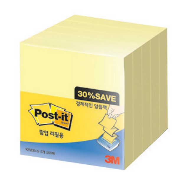 3M 포스트잇알뜰팩 KR330-5(76x76mm노랑(5))